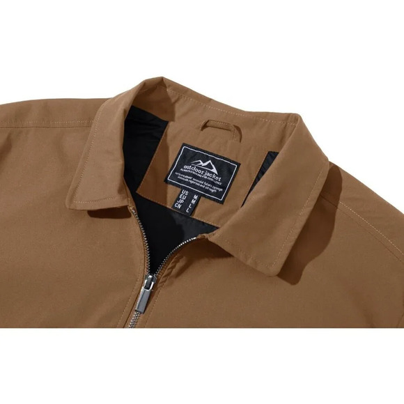 ❤️ Men's  Lightweight Jacket Full Zip Golf Jackets Collar Windbreaker - Picture 4 of 6